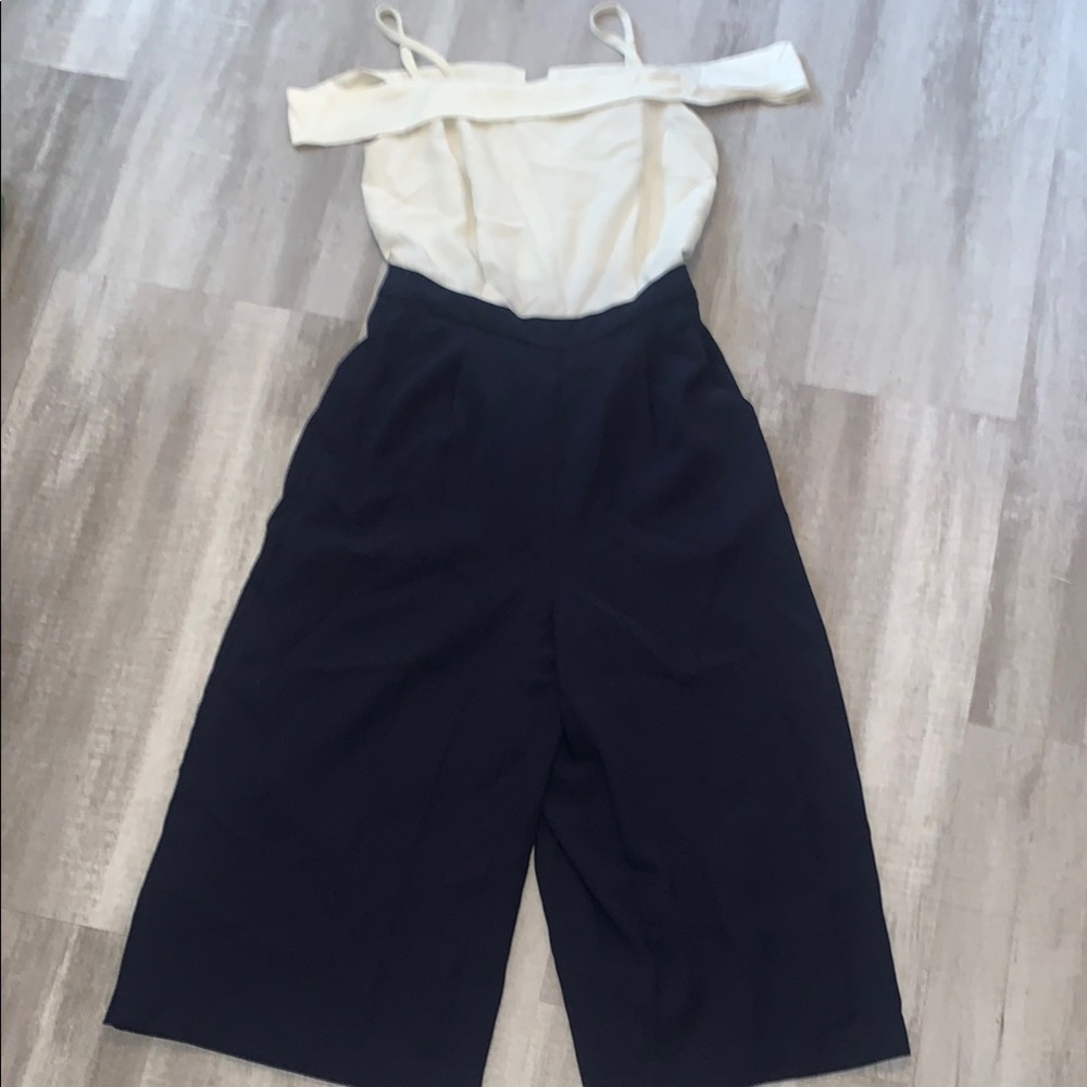 Elegant Navy and Cream Jumpsuit